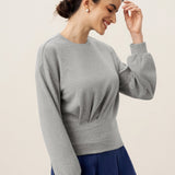 Asymmetric Ruched Stretch Knit Top CALLIOPE