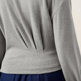 Asymmetric Ruched Stretch Knit Top CALLIOPE