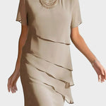 Janet - Elegantní šaty, barva: khaki