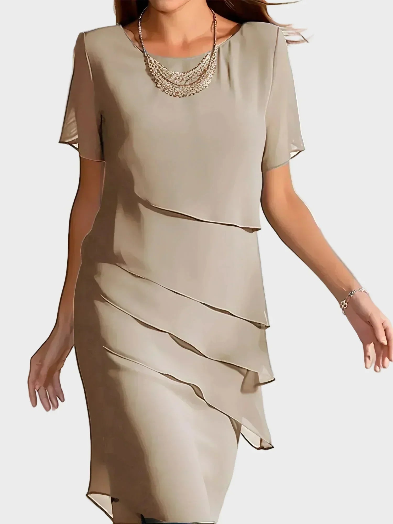 Janet - Elegantní šaty, barva: khaki