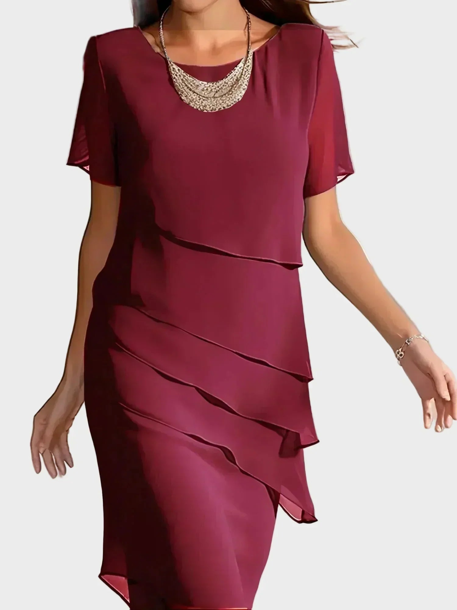 Janet - Elegantní šaty, barva: červená