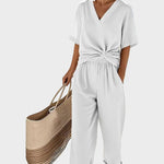 Ava - Elegantní dvoudílný set, barva: bílá