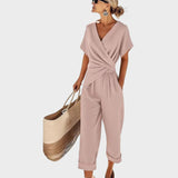 Isla - Elegantní dvoudílný set, barva: růžová
