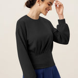 Asymmetric Ruched Stretch Knit Top CALLIOPE
