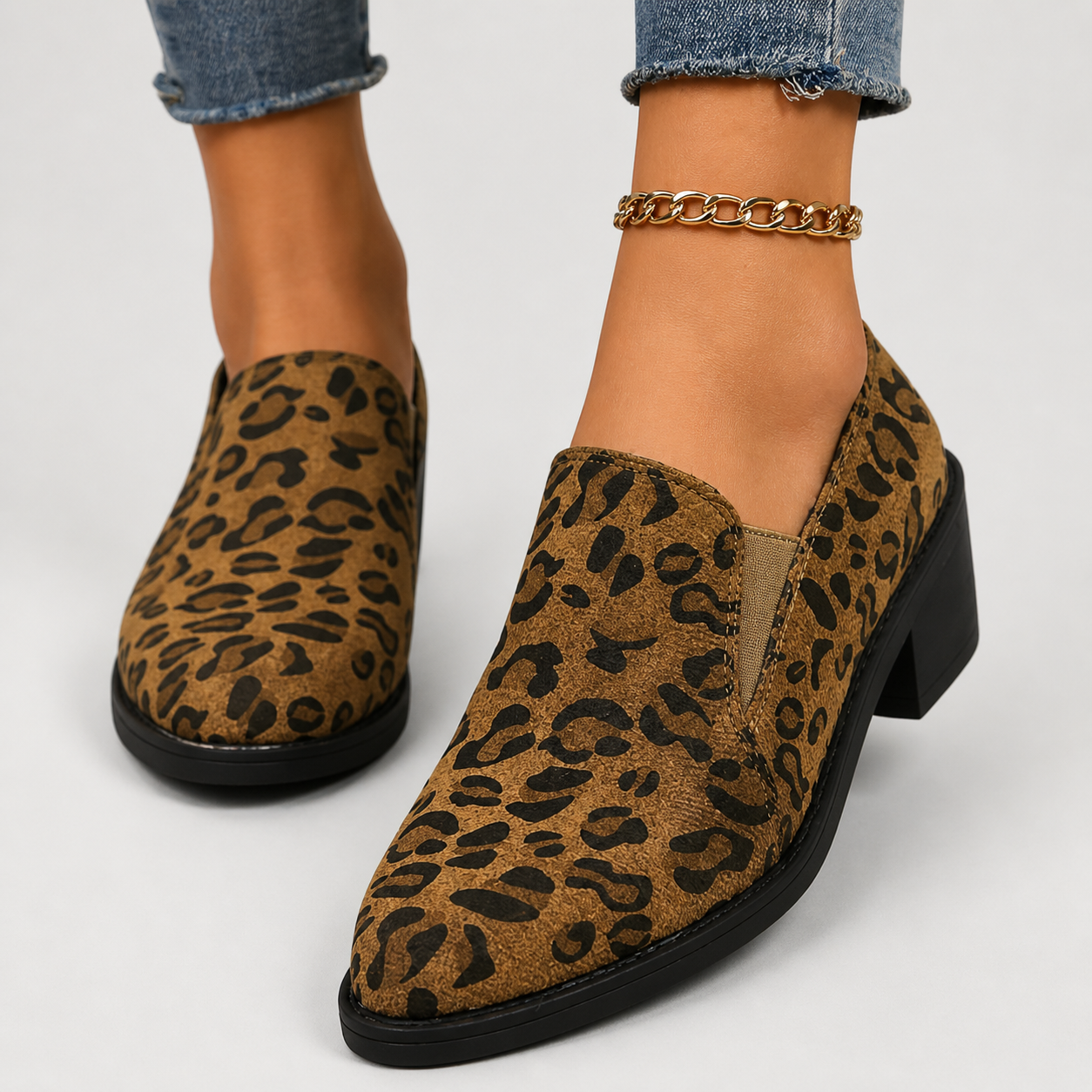 Elisabeth – Leopardí mokasíny, barva: hnědá