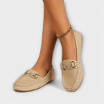 Christina - Elegantní mokasíny, barva: khaki