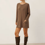 Lenzing Tencel Modal® Long Drop Shoulder Stretch Pullover Top with Patch Pockets