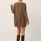 Lenzing Tencel Modal® Long Drop Shoulder Stretch Pullover Top with Patch Pockets