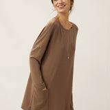 Lenzing Tencel Modal® Long Drop Shoulder Stretch Pullover Top with Patch Pockets