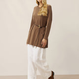 Lenzing Tencel Modal® Long Drop Shoulder Stretch Pullover Top with Patch Pockets