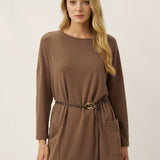 Lenzing Tencel Modal® Long Drop Shoulder Stretch Pullover Top with Patch Pockets