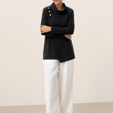Lenzing Modal® Mock Neck Buttoned Stretch Top ZARIA