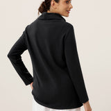 Lenzing Modal® Mock Neck Buttoned Stretch Top ZARIA
