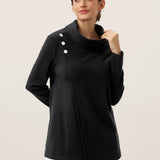 Lenzing Modal® Mock Neck Buttoned Stretch Top ZARIA