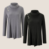 Lenzing Modal® Mock Neck Buttoned Stretch Top ZARIA
