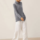 Lenzing Modal® Mock Neck Buttoned Stretch Top ZARIA
