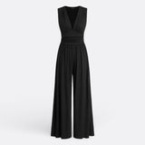 Eleanor – Elegáns ujjatlan kezeslábas, széles szárral