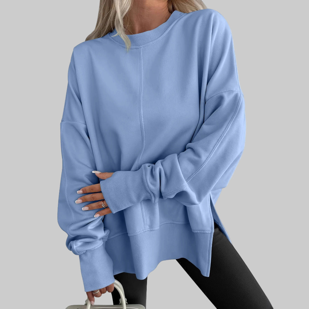 Gabriela – Pohodlná oversized mikina s dlouhými rukávy, barva: modrá