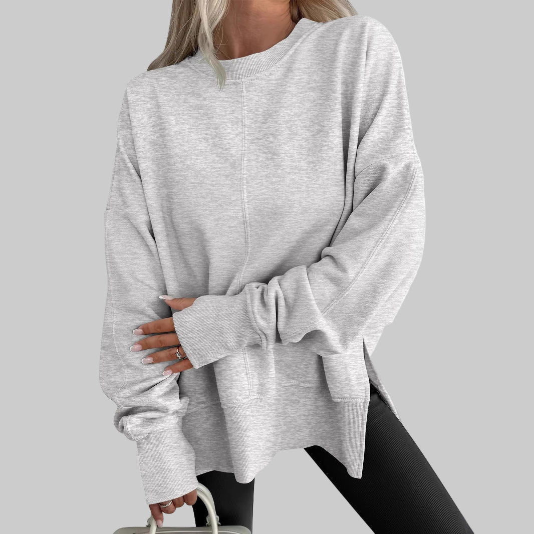 Gabriela – Pohodlná oversized mikina s dlouhými rukávy, barva: šedá