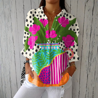 Chloe - Floral Vase Print Shirt