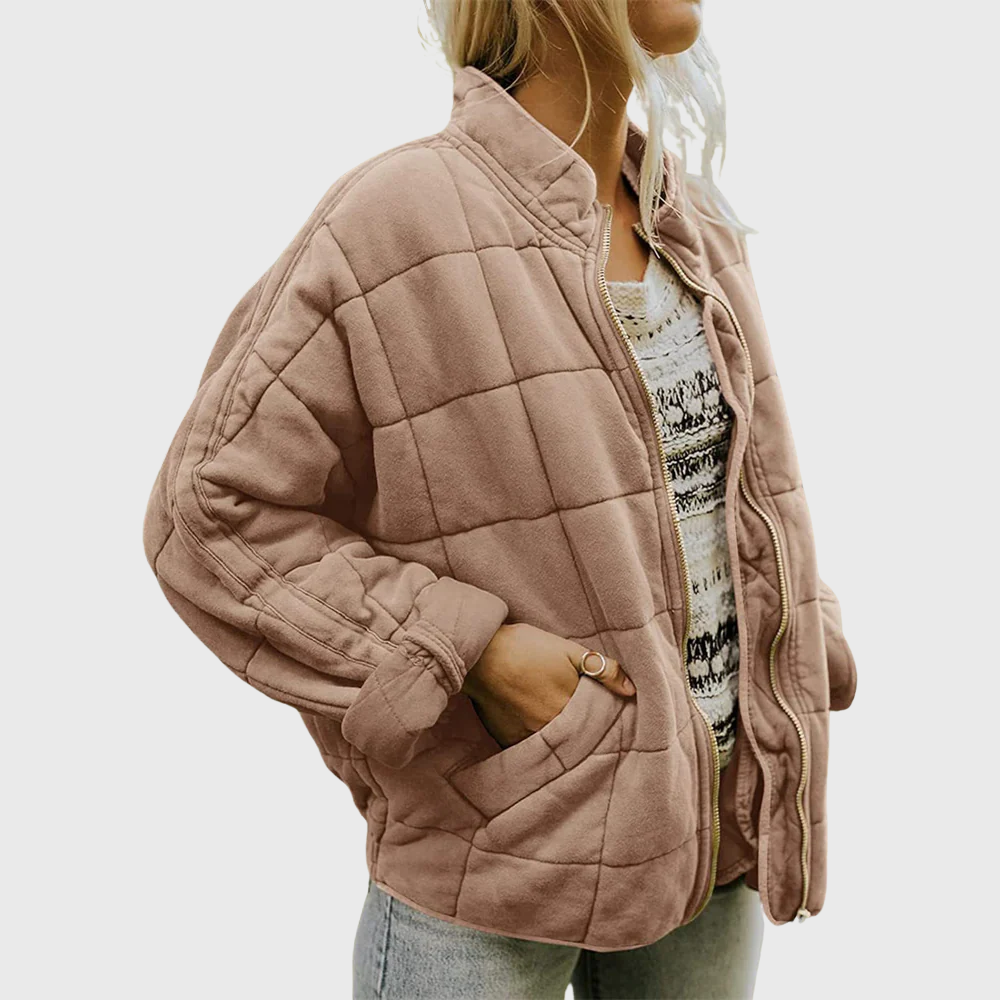 Viktorie - Elegantní prošívaná bunda, barva: khaki