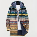 Helena – Kabát s třásněmi a kmenovým vzorem, barva: vícebarevná