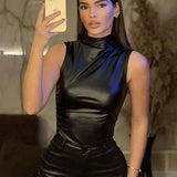 SERAN™ | Sleek Faux Leather Top