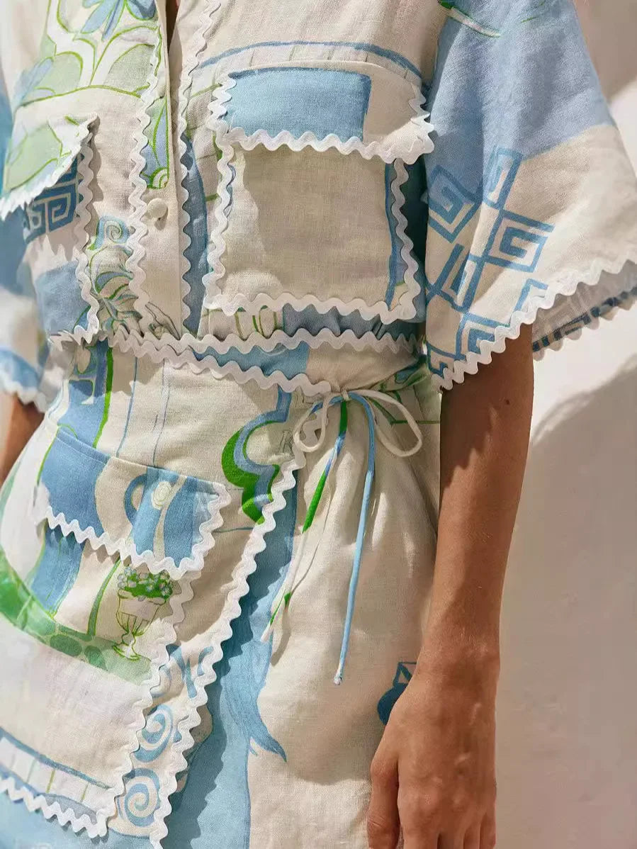 Paula – Elegantní komplet s patchworkem