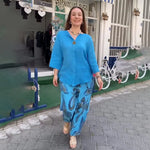 Sophie – Elegantní boho komplet, barva: modrá