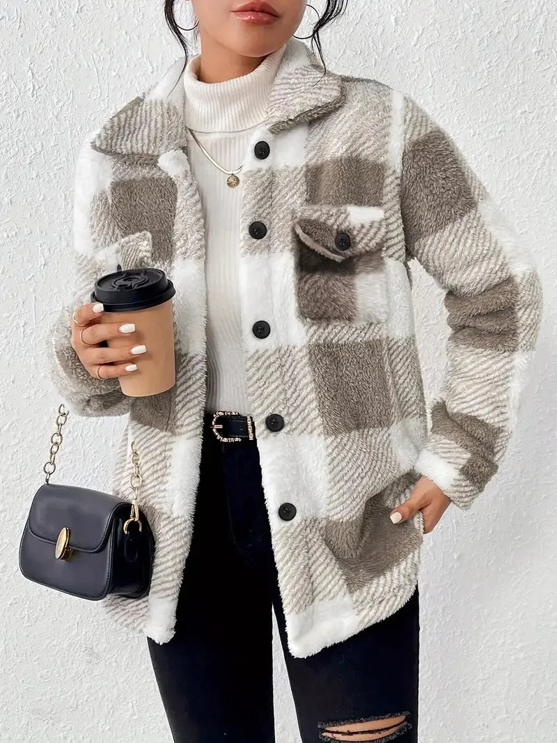 Frieda – Elegantní pruhovaná fleecová bunda
