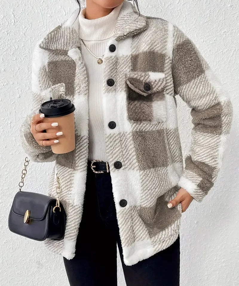 Frieda – Elegantní pruhovaná fleecová bunda