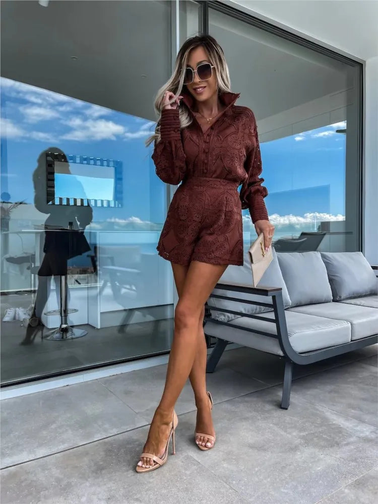 Johanna – Elegantní krajkový komplet, barva: vínová