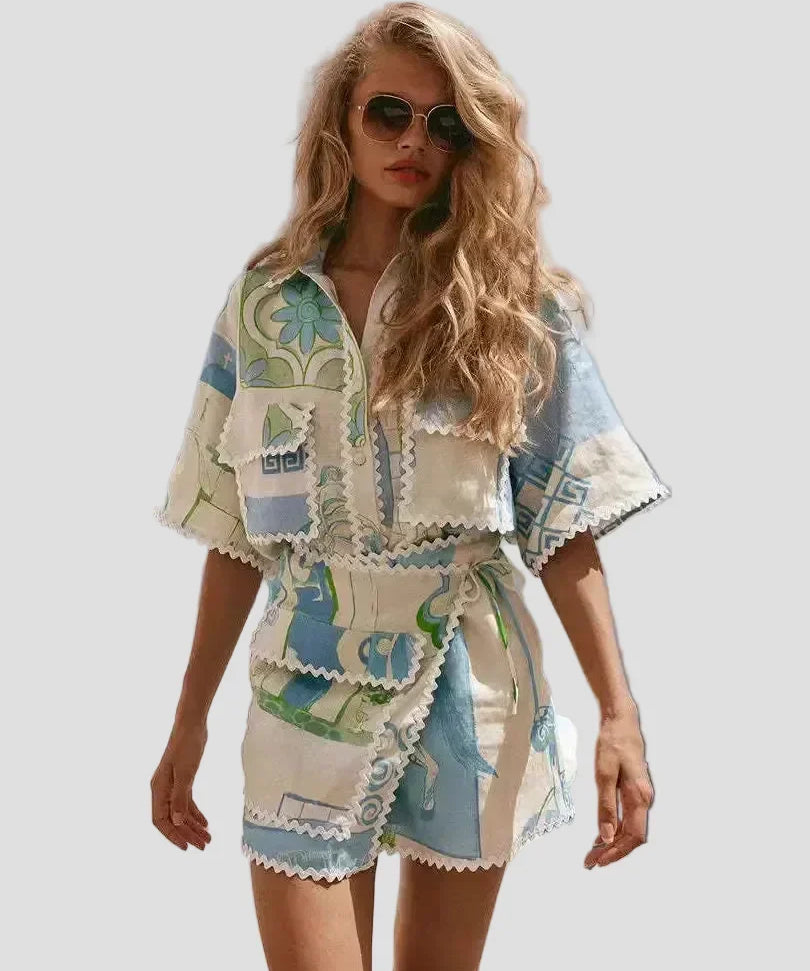 Paula – Elegantní komplet s patchworkem