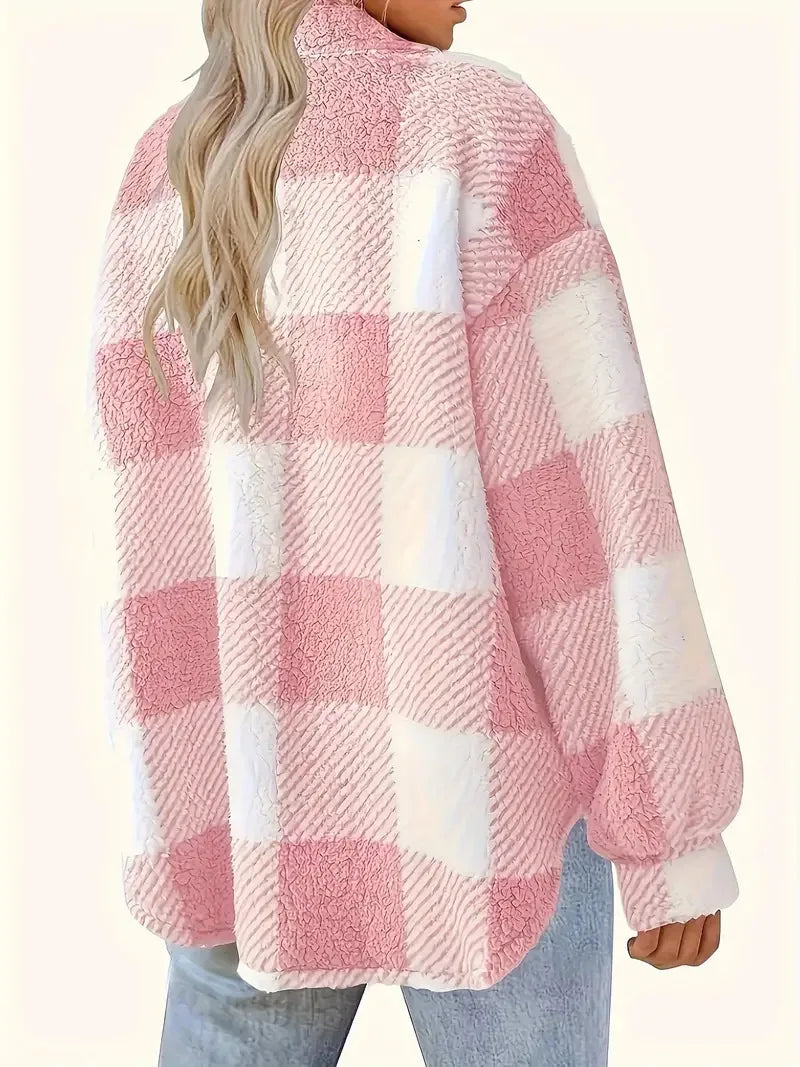 Frieda – Elegantní pruhovaná fleecová bunda