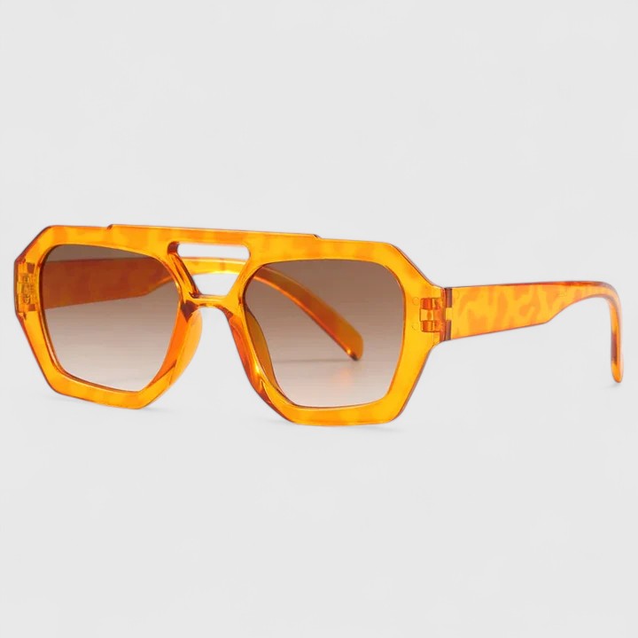 Yasmin – Elegantní sluneční brýle, barva: oranžová/leopardí vzor