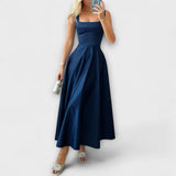 Lumea – Elegantní midi šaty, barva: modrá