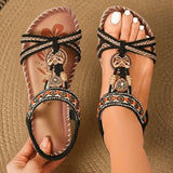 Theresa – Pohodlné sandály v boho stylu, barva: černá/hnědá