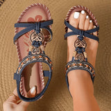 Theresa – Pohodlné sandály v boho stylu, barva: tmavě modrá