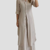 Lotte – Elegantní dvoudílný komplet, barva: khaki