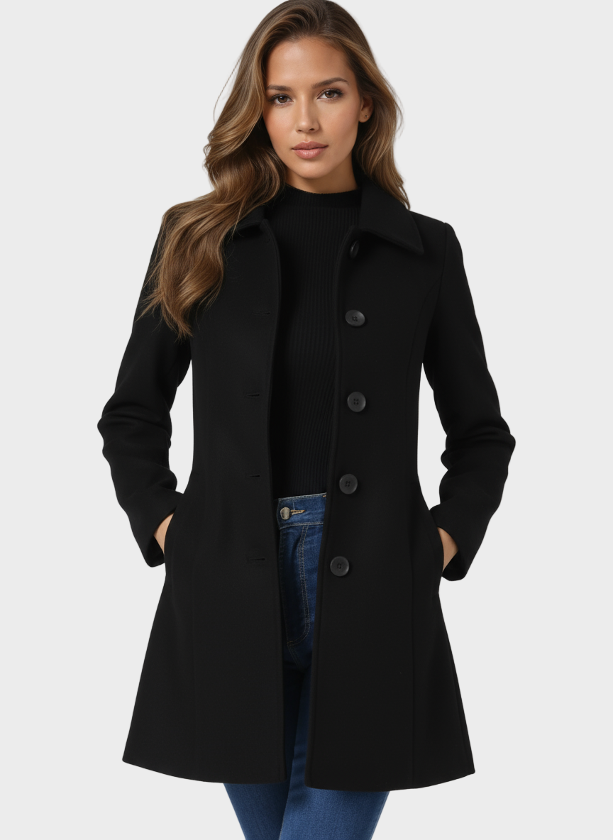 Jenni - Dámská zimní bunda na jeden knoflík
