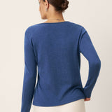 Wool Asymmetric Buttoned Long Sleeve Top LUCIE