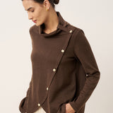 Wool Asymmetric Hem Long Sleeve Top CHARITY