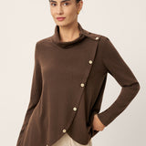 Wool Asymmetric Hem Long Sleeve Top CHARITY