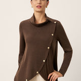 Wool Asymmetric Hem Long Sleeve Top CHARITY