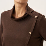Wool Asymmetric Hem Long Sleeve Top CHARITY