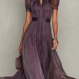Ashley – Vintage elegáns sifon maxiruha
