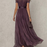Ashley – Vintage elegáns sifon maxiruha