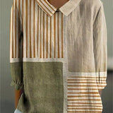 Keilani – csíkos patchwork blúz