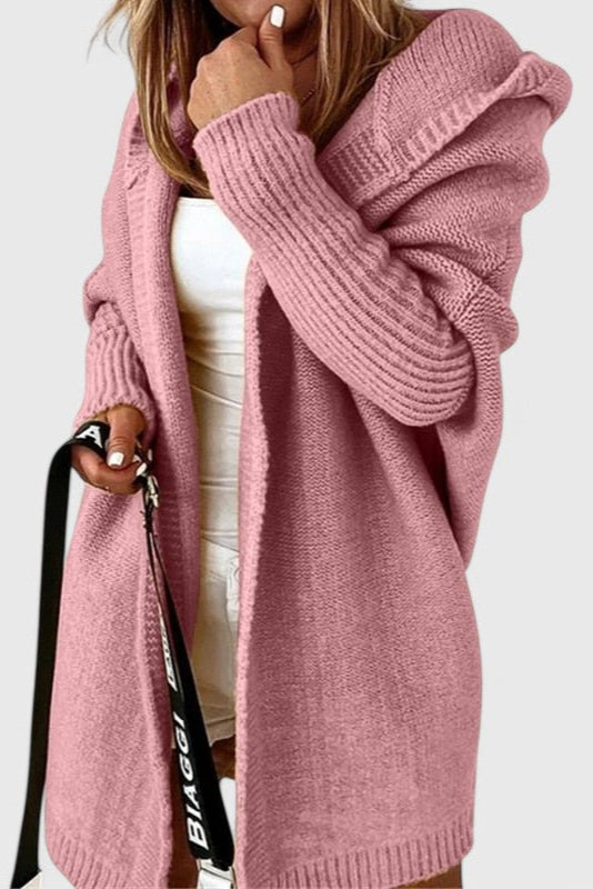 Pletený oversize cardigan s kapucí