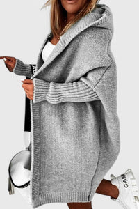 Pletený oversize cardigan s kapucí